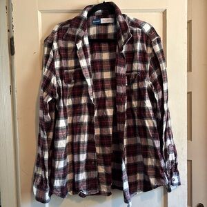 Old Navy Burgundy and White Plaid Shirt